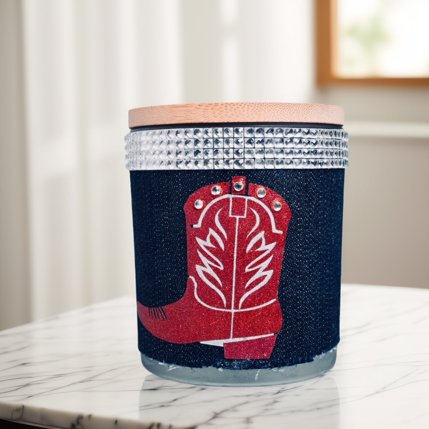 Denim & Diamonds to Boot Coconut-Apricot Wax Candle (10oz)