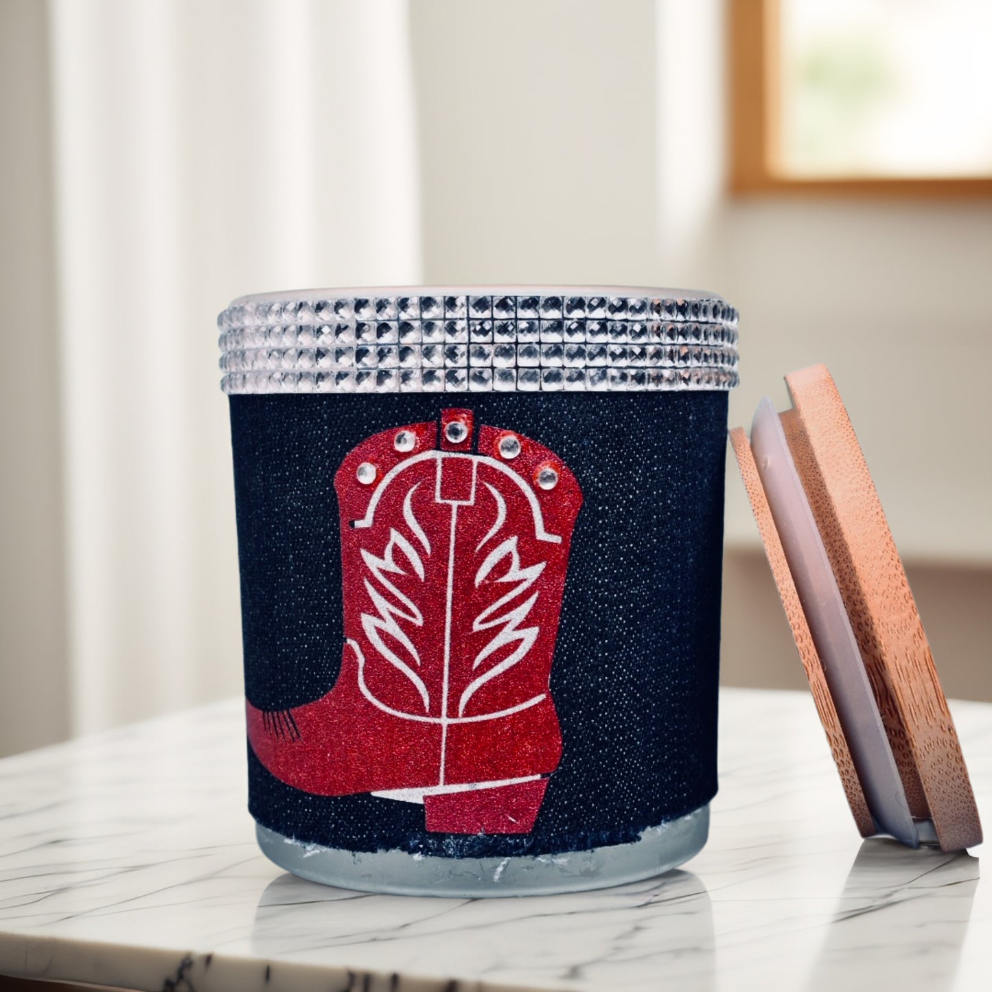 Denim & Diamonds to Boot Coconut-Apricot Wax Candle (10oz)