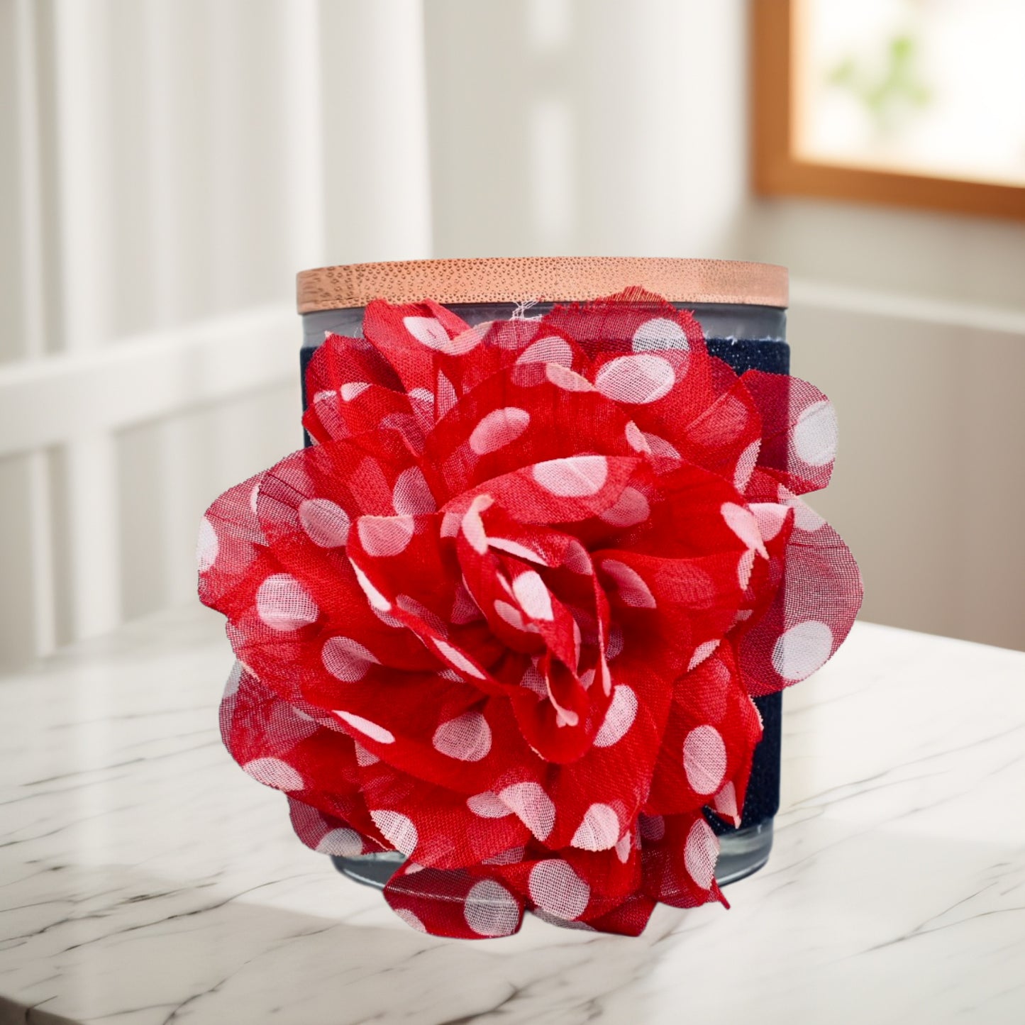 Dots & Denim Coconut-Apricot Wax Candle (10oz)