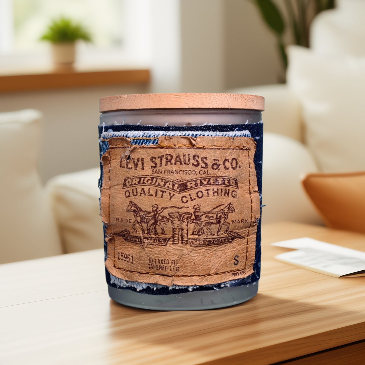 Vintage 15951 "Relaxed Fit" Levi in Torn Denim Soy Wax Blend Candle (10oz)