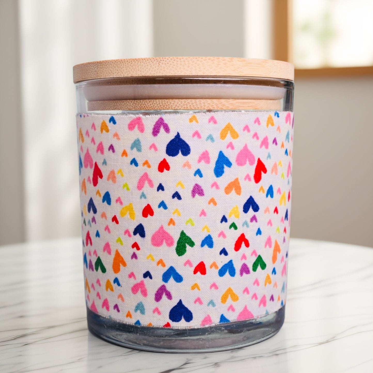 "Hearts of Many Colors" Soy Wax Blend Candle (16oz)