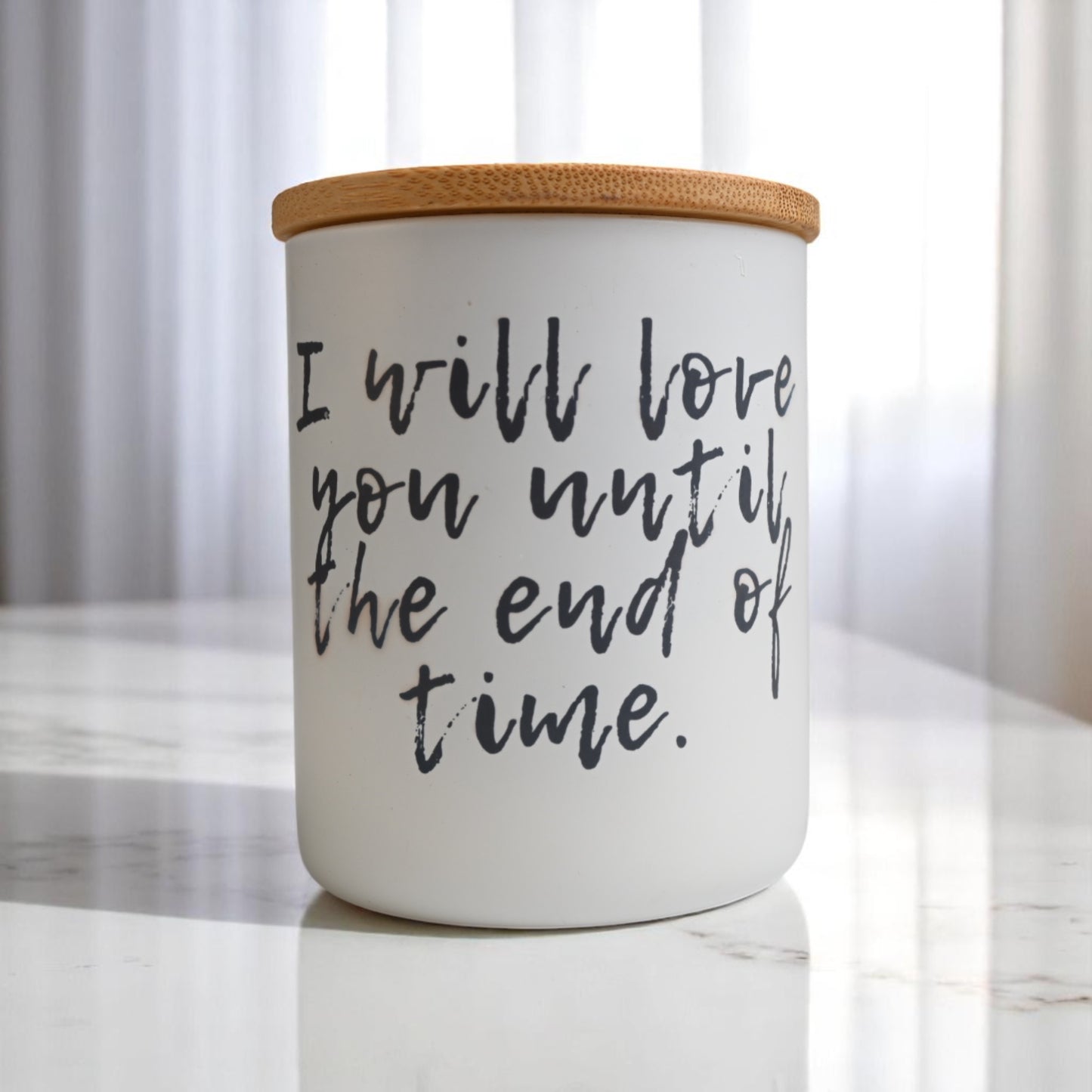 " I Will Love You Until The End of Time" Coconut-Apricot Wax Candle (10oz)