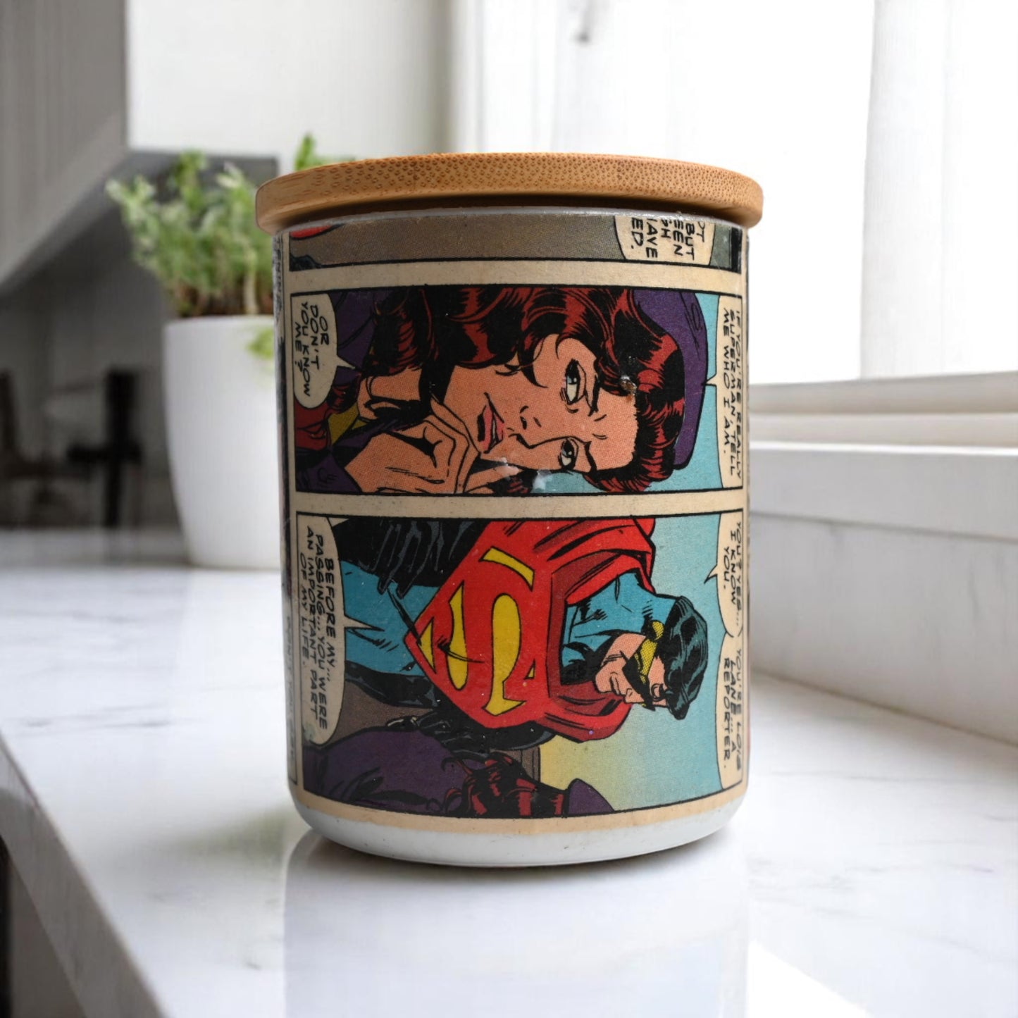 1993 Superman in Comic Soy Coconut-Apricot Wax Blend Candle #1 (10oz)