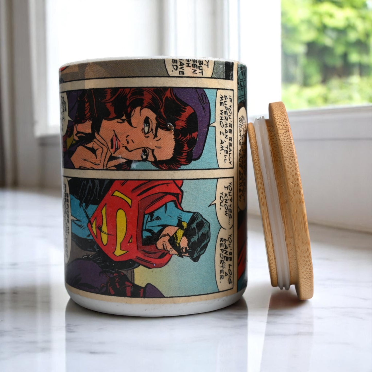 1993 Superman in Comic Soy Coconut-Apricot Wax Blend Candle #1 (10oz)
