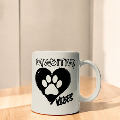 "Pawsitive Vibes" Ceramic Mug