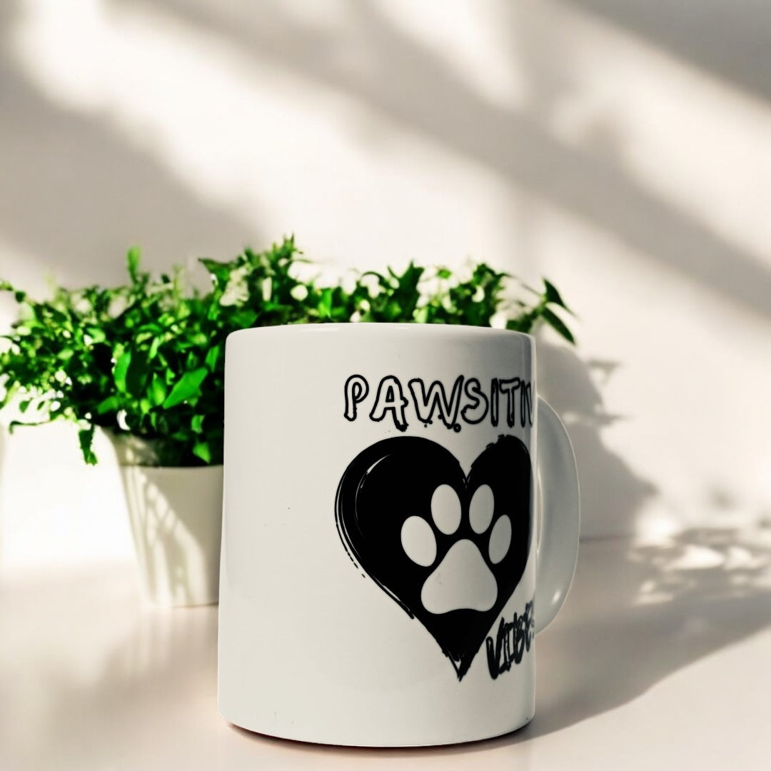 "Pawsitive Vibes" Ceramic Mug