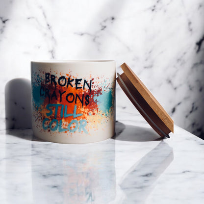 Broken Crayons Still Color Coconut-Apricot Blend Candle (16oz)