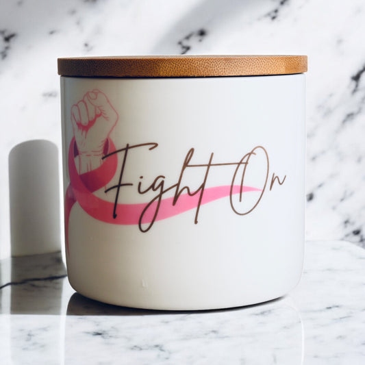 Fight On (Beat Breast Cancer) Coconut-Apricot Blend Candle (16oz)
