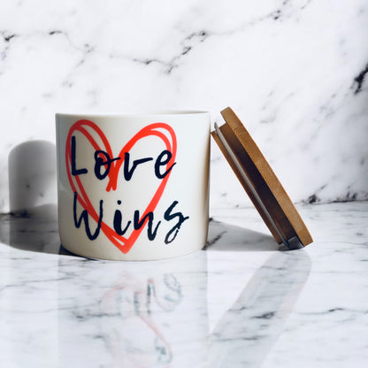 "Love Wins" Coconut-Apricot Wax Candle (16oz)