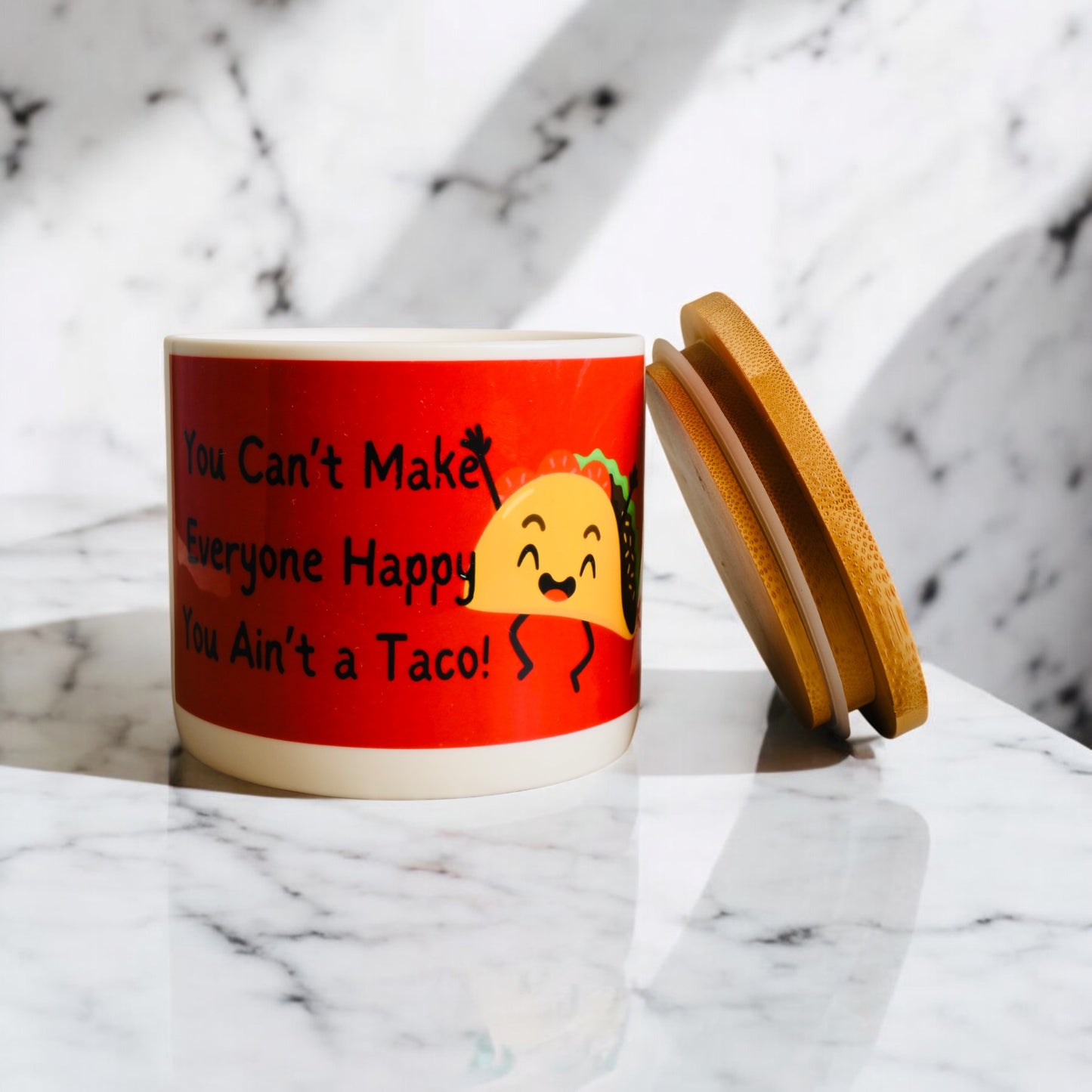 "You Can't Make Everyone Happy, You Ain't a Taco" Coconut-Apricot Blend Candle (160z)