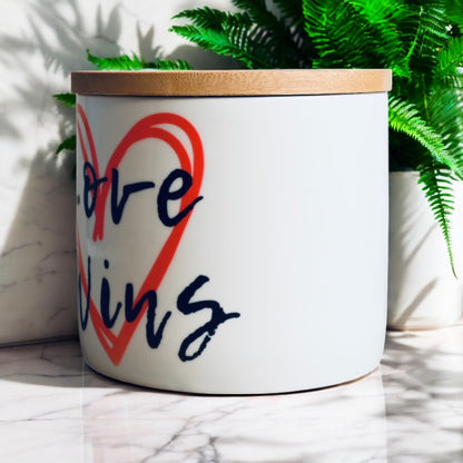 "Love Wins" Coconut-Apricot Wax Candle (16oz)