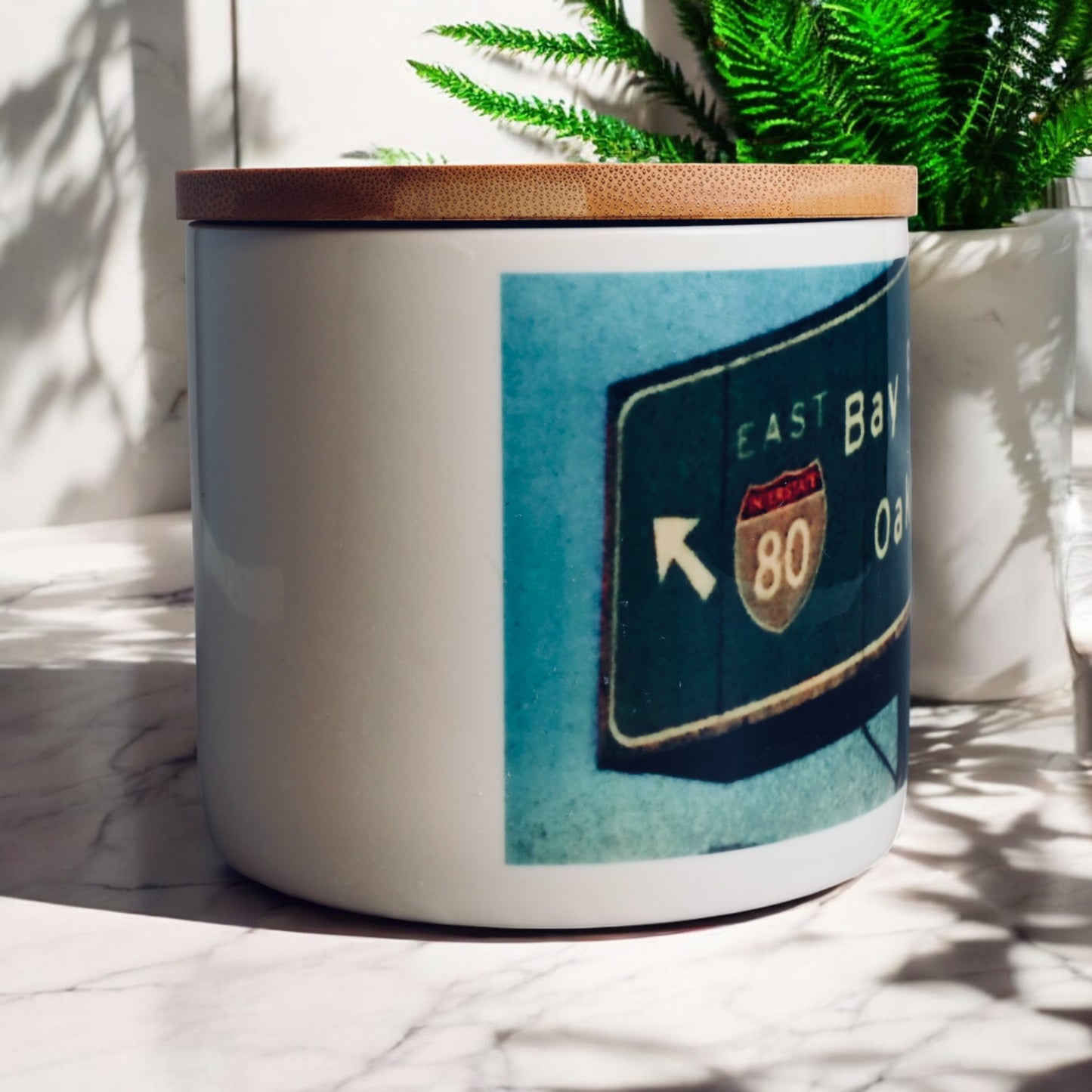 80 E to Oakland-Bay Bridge  Coconut-Apricot Blend Candle (Self Photographed) (16oz)