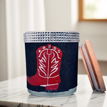 Denim & Diamonds to Boot Coconut-Apricot Wax Candle (10oz)