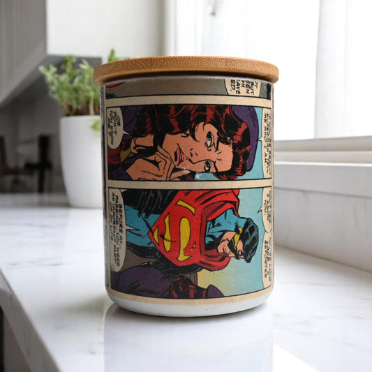 1993 Superman in Comic Soy Coconut-Apricot Wax Blend Candle #1  (10oz)
