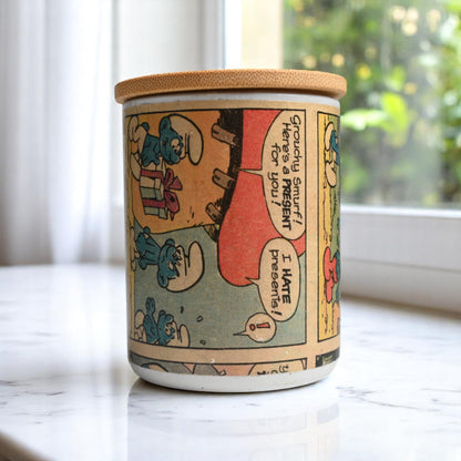 1982 Smurf Classic in Comic Coconut-Apricot Wax Blend Candle #1  (10oz)