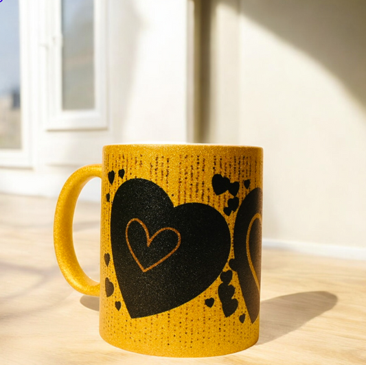 "The Hearts of Black & Gold" Ceramic Mug